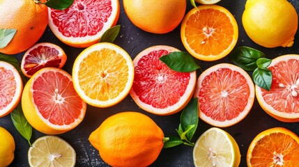 Assorted vibrant citrus fruit mix   a colorful palette featuring a variety of citrus fruits
