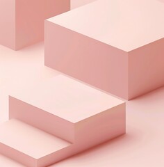 3D rendering of a pink podium or stage with soft shadows. - obrazy, fototapety, plakaty