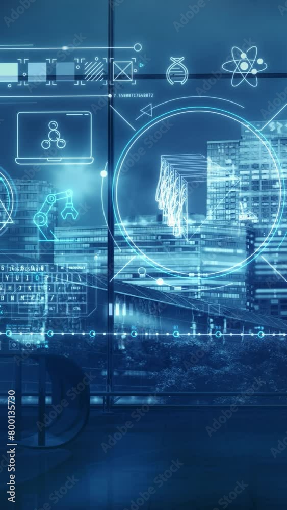 Wall mural abstract big data processing infographic. 3d render