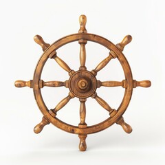 Vintage ship wheel isolated