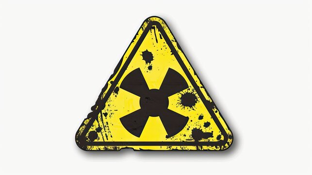 Vector Silhouette of Nuclear Sign: Yellow Triangle with Radiation Symbol - Intense Design for Posters and Marketing Materials