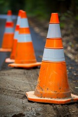 Dedicated worker ensuring safety during road construction on high traffic streets