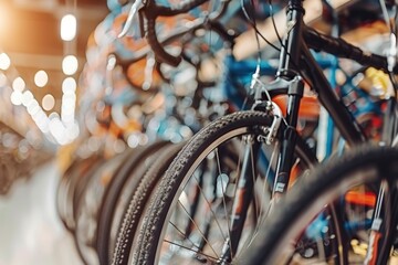 Extensive array of new bicycles at cycle sport store catering to dedicated riders