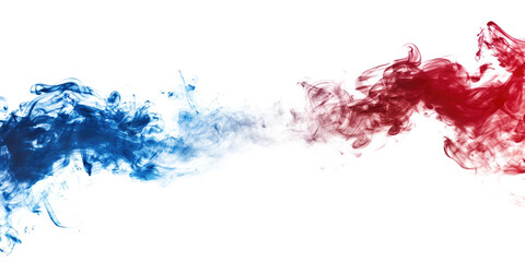blue and red smoke isolated