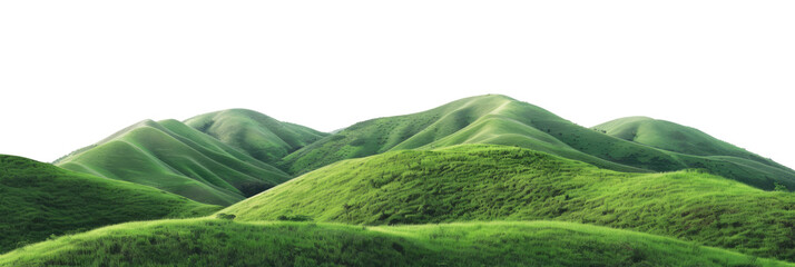 Fototapeta premium green hills panorama landscape isolated on white or transparent png