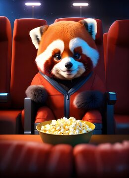 Cute small humanoid red panda sitting in a movie t (2).jpg