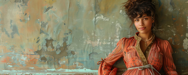 Vintage style portrait of a young woman