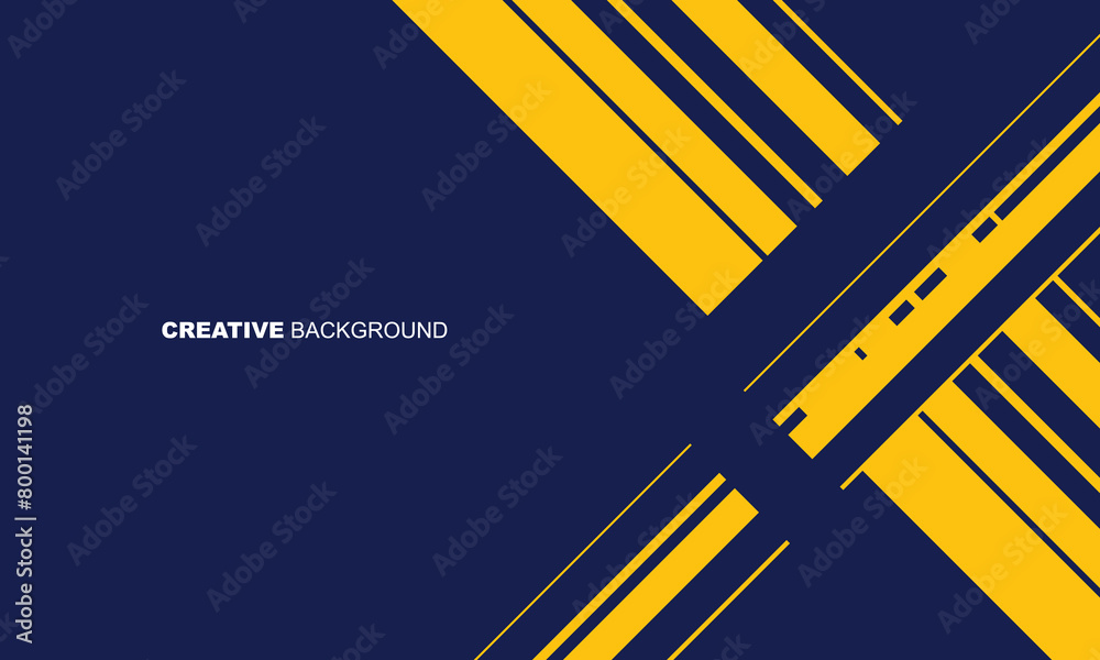 Wall mural blue and yellow background with abstract graphic elements yellow line for presentation background design, banner, card.