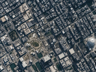 Aerial images of urban skyline, urban scenery, satellite captured cities