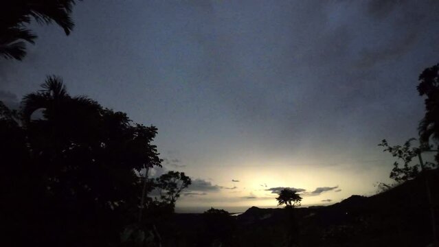 A mesmerizing sight - slow motion of lightning flashing through the evening sky. An epic natural spectacle captured in just a few seconds