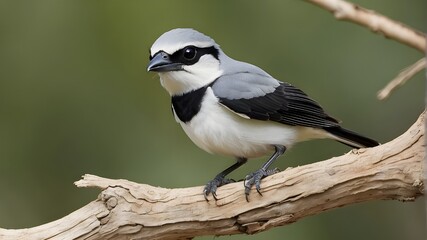 Fototapeta premium The Loggerhead Shrike, or Lanius ludovicianus, belongs to the Laniidae family of passerine birds.