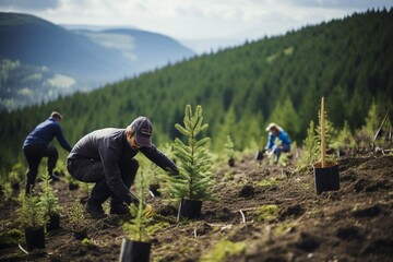 Planting new trees planting new trees open area mountain conifer trees 9