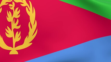 Waving flag of Eritrea Animation 3D render Method