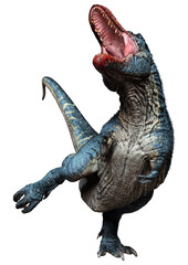 3D Rendering Tyrannosaurus Rex on White