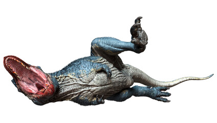 3D Rendering Tyrannosaurus Rex on White
