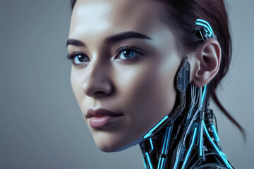 humanoid face artificial intelligence illustrations 