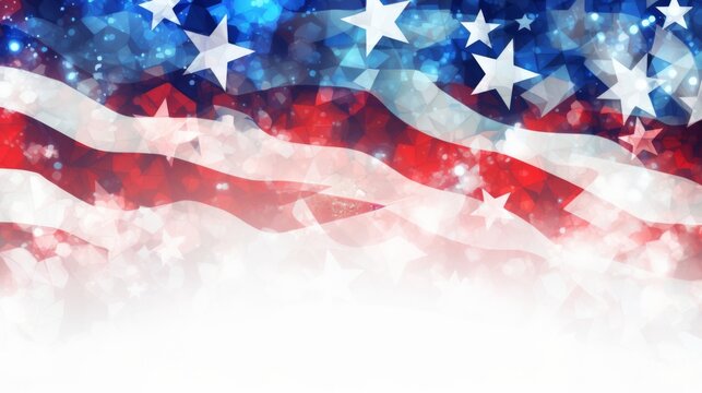 Red white and blue, stars and stripes background abstract