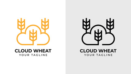 Wheat Cloud Logo Template Design Vector