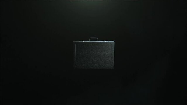 Briefcase with a code, when opened, a magic light lights up.