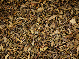 Loose leaf green tea background texture