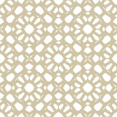 Vector golden seamless pattern. Luxury gold and white ornamental texture in oriental style. Abstract mosaic background. Geometric ornament with floral grid, lattice. Repeated design for print, fabric