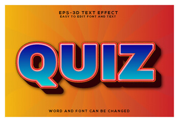 Quiz editable 3d text effect