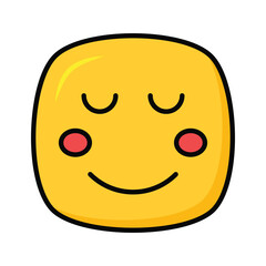 Calm face emoji icon, proud, cool expressions vector design