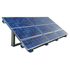 A solar panel on a transparent background. The solar battery is isolated. Alternative eco-friendly energy source