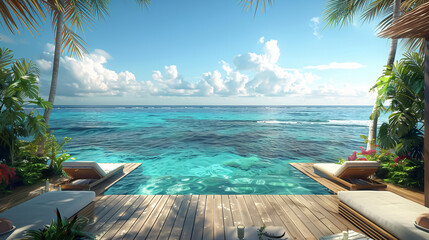 A beautiful infinity pool overlooking the ocean.