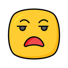 Irritated emoji vector design, ready to use and download premium vector