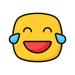An edible icon of laughing emoji, easy to use and download