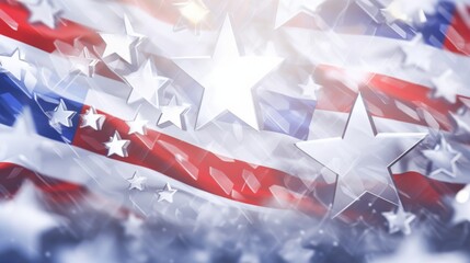 Red white and blue, stars and stripes background abstract