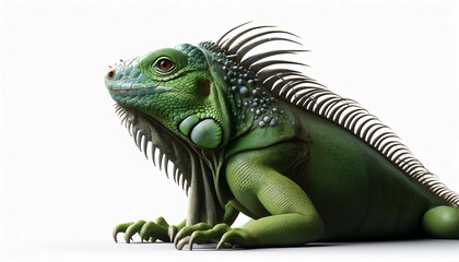 Fototapeta premium green iguana isolated on white background
