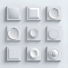 set of frames on white background Generative Ai
