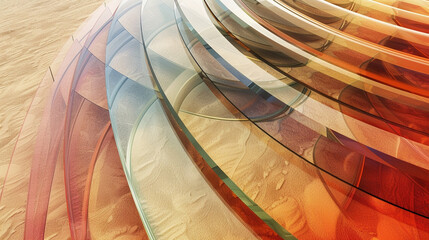 "Romantic gradients from rose to burgundy spiral in glass, abstractly."