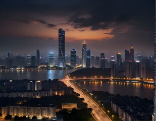 Guangzhou city skyline.