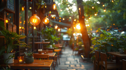 Old-fashioned cafe terrace