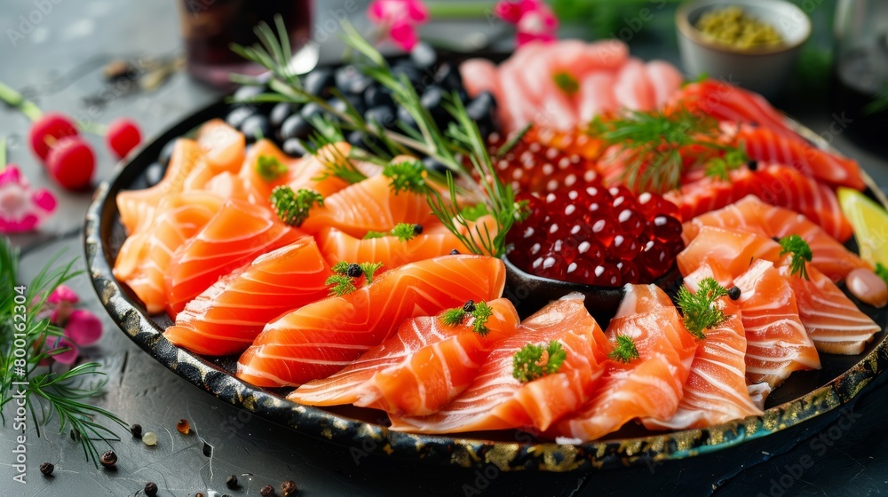 Wall mural Include the option to add caviar or smoked salmon to the platter for an extra luxurious touch. - Wall murals