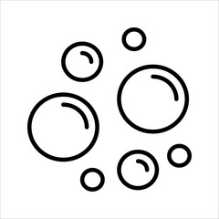 Bubbles line icon. Soap foam, fizzy drink, oxygen bubble, effervescent effect line icon, editable stroke isolated on white, linear vector outline illustration, symbol logo design style