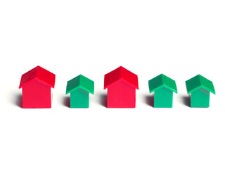 Red and green house isolated on white background,, real estate, property © Magnus