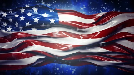 Red white and blue, stars and stripes background abstract