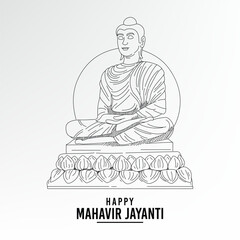 Happy Mahavir Jayanti. Illustration of Mahavir Jayanti.
Mahavir Jayanti.