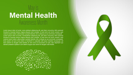 Mental Health Awareness Month, vector illustration