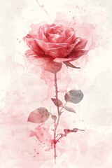 Watercolor rose clipart with delicate petals and vibrant hues. ai generated