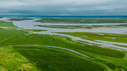 Aerial scenery along the Nenjiang River