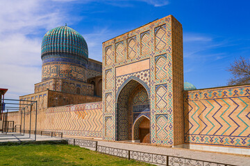 Bibi-Khanym Mosque in Samarkand, Uzbekistan, Central Asia - Built in the 15th century, it was a...
