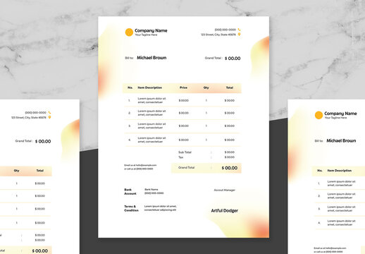 White and Orange Business Invoice