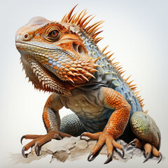 Obraz premium Watercolor Horned Lizard Illustration, Generative Ai