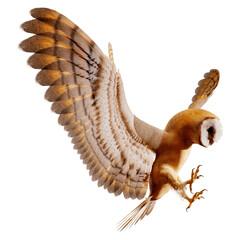 3D Rendering Fantasy Owl on White
