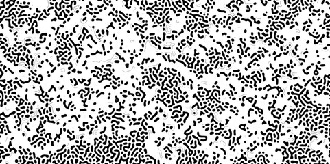 Organic seamless pattern in vector. Fashion pattern. Monochrome Turing reaction background. Abstract diffusion pattern with chaotic shapes. Vector illustration.